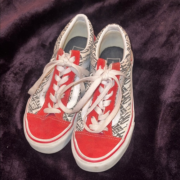 Vans Shoes - Vans Red and White Graphic Sneakers Womens 6.5‎